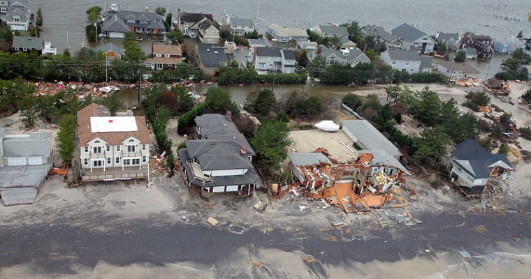 Ausmaße der Zerstörung des Hurrikans Sandy in New Jersey, 2012