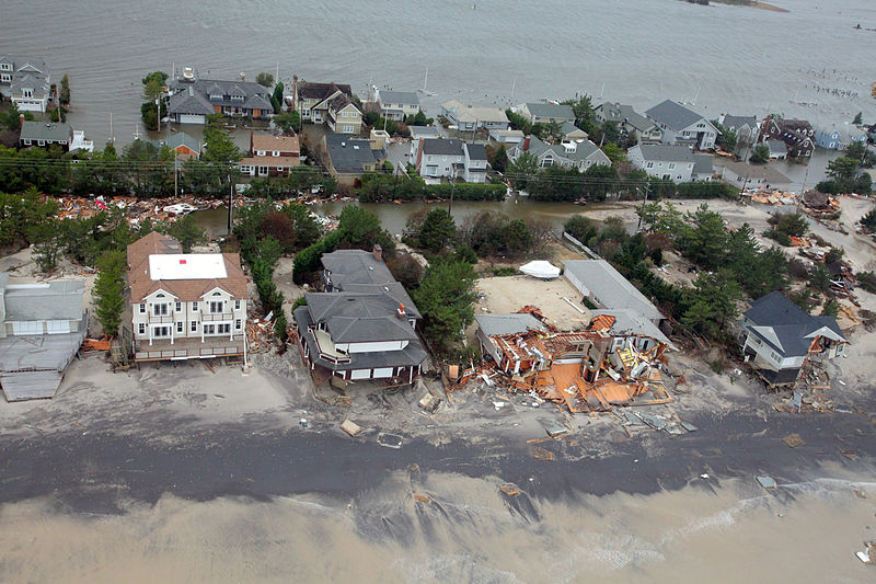 Ausmaße der Zerstörung des Hurrikans Sandy in New Jersey, 2012